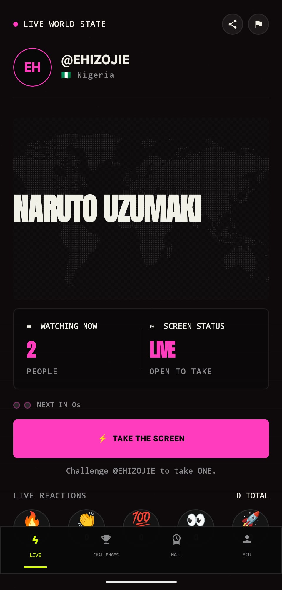 Real ONE live screen inside an Android phone mockup